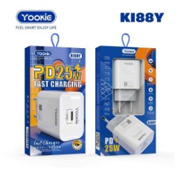 Yookie KI88 fast charger PD output 3A 25W Fast charger white